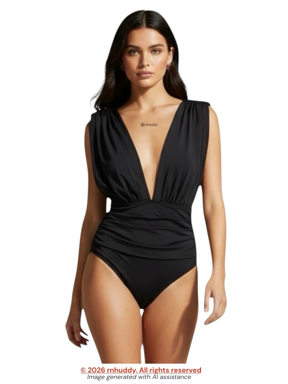 NWT Cupshe L black plunging swimsuit